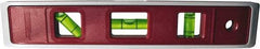 Johnson Level & Tool - Magnetic 9" Long 3 Vial Torpedo Level - ABS Plastic, Red, 1 Plumb, 1 Level & 1 45° Vials - Strong Tooling