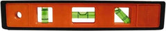 Johnson Level & Tool - 9" Long 3 Vial Torpedo Level - ABS Plastic, Orange, 1 Plumb, 1 Level & 1 45° Vials - Strong Tooling