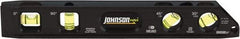 Johnson Level & Tool - Magnetic 9" Long 4 Vial Torpedo Level - Aluminum, Black, 1 30°, 1 45°, 1 Plumb & 1 Level Vial - Strong Tooling