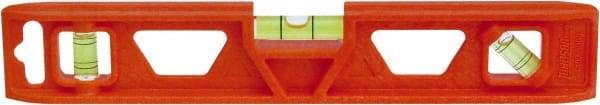 Johnson Level & Tool - 9" Long 3 Vial Torpedo Level - ABS Plastic, Orange, 1 Plumb, 1 Level & 1 45° Vials - Strong Tooling