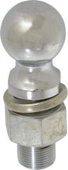 Reese - 2" Diam, 2-1/4" Shank Length, Hitch Ball - 1-1/4" Shank Diam, 8,000 Lb Capacity, Chrome Finish - Strong Tooling