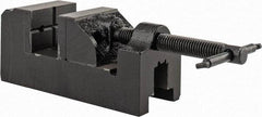 Interstate - 1-1/2" Jaw Opening Capacity x 7/8" Throat Depth, Horizontal Drill Press Vise - 1-1/2" Wide x 1" High Jaw, Stationary Base, Standard Speed, 5" OAL x 1-3/4" Overall Height, Cast Iron - Strong Tooling