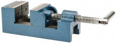 Value Collection - 2-1/2" Jaw Opening Capacity x 1-1/2" Throat Depth, Horizontal Drill Press Vise - 2-1/2" Wide Jaw, Stationary Base, Standard Speed, 7-1/4" OAL x 2-5/8" Overall Height, Cast Iron - Strong Tooling