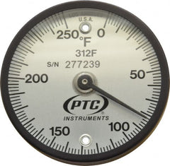 PTC Instruments - 250°F, 2 Inch Dial Diameter, Dual Magnet Mount Thermometer - 2° Division Graduation - Strong Tooling