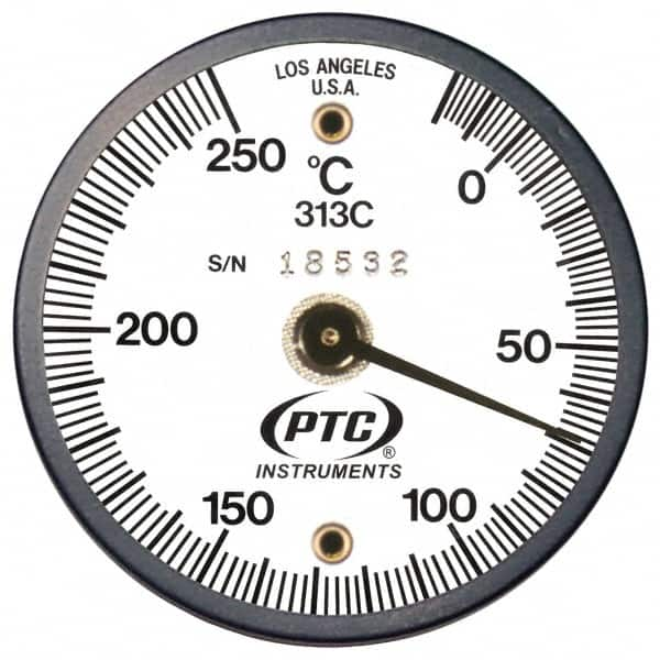 PTC Instruments - -20 to 200°C, 2 Inch Dial Diameter, Dual Magnet Mount Thermometer - 2° Division Graduation - Strong Tooling