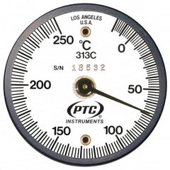 PTC Instruments - -20 to 200°C, 2 Inch Dial Diameter, Dual Magnet Mount Thermometer - 2° Division Graduation - Strong Tooling