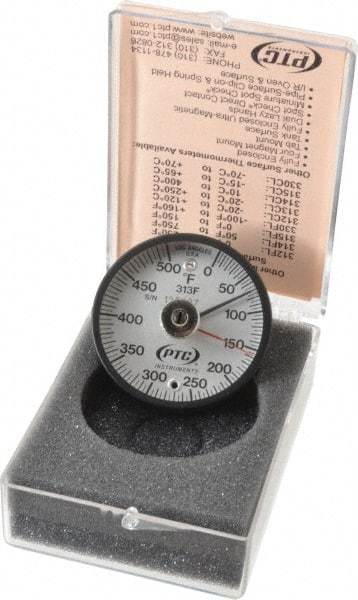 PTC Instruments - 500°F, 2 Inch Dial Diameter, Dual Magnet Mount Thermometer - 5° Division Graduation - Strong Tooling