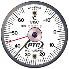 PTC Instruments - -15 to 65°C, 2 Inch Dial Diameter, Dual Magnet Mount Thermometer - 1° Division Graduation - Strong Tooling