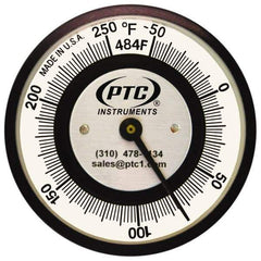 PTC Instruments - -50 to 250°F, 2 Inch Dial Diameter, Pipe Surface Clip On Thermometer - 2° Division Graduation - Strong Tooling