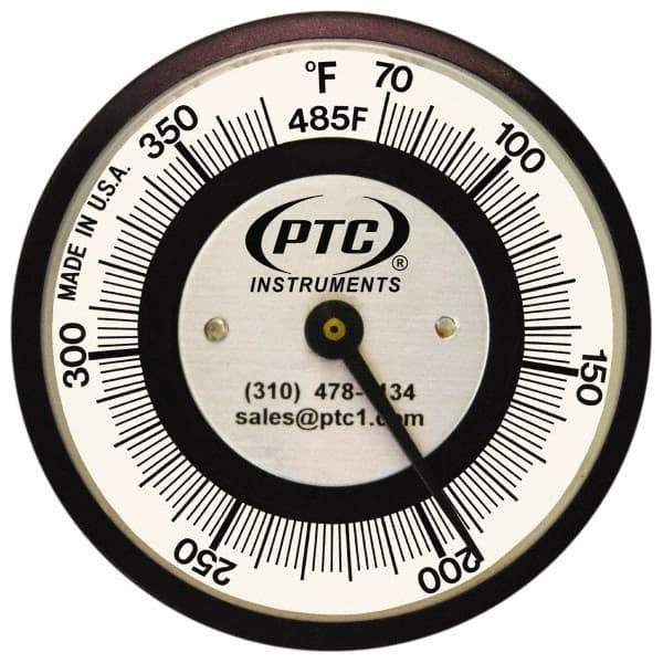 PTC Instruments - 70 to 370°F, 2 Inch Dial Diameter, Pipe Surface Clip On Thermometer - 2° Division Graduation - Strong Tooling