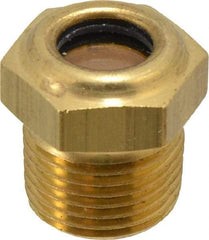 LDI Industries - 7/16" Sight Diam, 3/8" Thread, 0.88" OAL, Low Pressure Pipe Thread Lube Sight, Open View Sight Glass & Flow Sight - 3/4" Head, 30 Max psi, 3/8-18 Thread - Strong Tooling