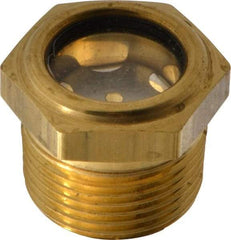 LDI Industries - 3/4" Sight Diam, 3/4" Thread, 1" OAL, Low Pressure Pipe Thread Lube Sight with Reflector Sight Glass & Flow Sight - 1-1/8" Head, 10 Max psi, 3/4-14 Thread - Strong Tooling