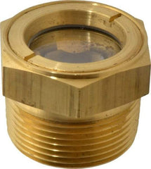 LDI Industries - 1-1/8" Sight Diam, 1-1/4" Thread, 1.44" OAL, Low Pressure Pipe Thread Lube Sight with Reflector Sight Glass & Flow Sight - 1-3/4" Head, 5 Max psi, 1-1/4 to 11-1/2 Thread - Strong Tooling