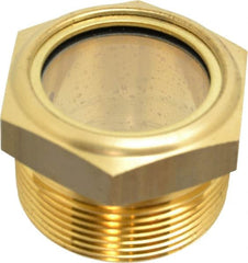 LDI Industries - 1-3/8" Sight Diam, 1-1/2" Thread, 1-1/2" OAL, Low Pressure Pipe Thread Lube Sight, Open View Sight Glass & Flow Sight - 2" Head, 2 Max psi, 1-1/2 to 11-1/2 Thread - Strong Tooling