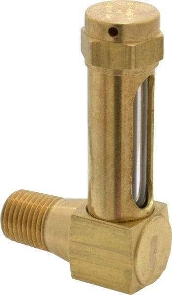 LDI Industries - 1-3/8 Inch Long Sight, 1/4 Inch Thread Size, Buna-N Seal Short Elbow, Vented Oil-Level Indicators and Gauge - 2-3/8 Inch Length to Center of Base - Strong Tooling