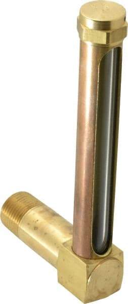 LDI Industries - 4-1/4 Inch Long Sight, 1/2 Inch Thread Size, Buna-N Seal Long Elbow, Vented Oil-Level Indicators and Gauge - 5-7/16 Inch Length to Center of Base - Strong Tooling