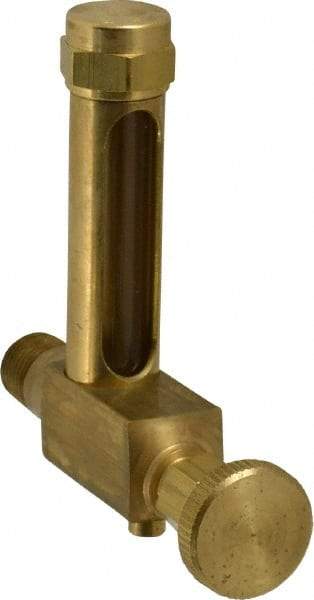 LDI Industries - 1-7/8 Inch Long Sight, 1/4 Inch Thread Size, Buna-N Seal Short Elbow With Drain, Vented Oil-Level Indicators and Gauge - 2-7/8 Inch Length to Center of Base - Strong Tooling