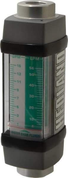 Hedland - 1/2" NPTF Port Water-Based Liquid Flowmeter - 3000 Max psi, 1 to 15 GPM, Anodized Aluminum - Strong Tooling