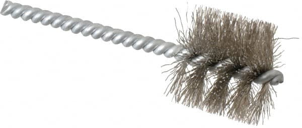 Schaefer Brush - 1 Inch Inside Diameter, 1-3/16 Inch Actual Brush Diameter, Stainless Steel, Power Fitting and Cleaning Brush - 3/16 Shank Diameter, 3-5/8 Inch Long, Twisted Wire Stem, 1-1/8 Inch Refrigeration Outside Diameter - Strong Tooling