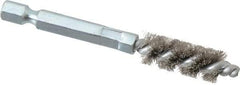 Schaefer Brush - 1/4 Inch Inside Diameter, 7/16 Inch Actual Brush Diameter, Stainless Steel, Power Fitting and Cleaning Brush - 1/4 Shank Diameter, 3-1/8 Inch Long, Hex Shaft Stem, 3/8 Inch Refrigeration Outside Diameter - Strong Tooling