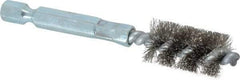 Schaefer Brush - 3/8 Inch Inside Diameter, 9/16 Inch Actual Brush Diameter, Stainless Steel, Power Fitting and Cleaning Brush - 1/4 Shank Diameter, 3-1/8 Inch Long, Hex Shaft Stem, 1/2 Inch Refrigeration Outside Diameter - Strong Tooling