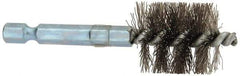 Schaefer Brush - 3/4 Inch Inside Diameter, 15/16 Inch Actual Brush Diameter, Stainless Steel, Power Fitting and Cleaning Brush - 1/4 Shank Diameter, 3-1/8 Inch Long, Hex Shaft Stem, 7/8 Inch Refrigeration Outside Diameter - Strong Tooling