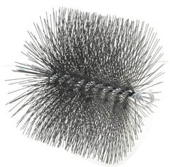 Schaefer Brush - 8" Diam Round, Tempered Steel Wire Chimney Brush - 1/4" NPSM Male Connection - Strong Tooling