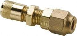 Parker - 500 Max psi, 1/4 Tube OD, Bulkhead Union Access Valve - Brass - Strong Tooling