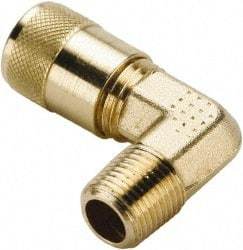 Parker - 1/8-27 Male Pipe, 500 Max psi, 1/4" Tube OD, Forged Male Elbow Access Valve - Brass - Strong Tooling