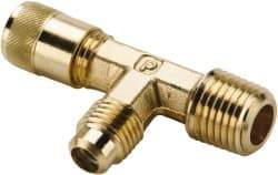 Parker - 1/8-27 Male Pipe, 500 Max psi, 1/4" Tube OD, Forged Male Run Tee Access Valve - Brass - Strong Tooling