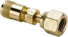 Parker - 500 Max psi, 1/4 Tube OD, Flare Swivel Nut Connector Access Valve - Brass - Strong Tooling