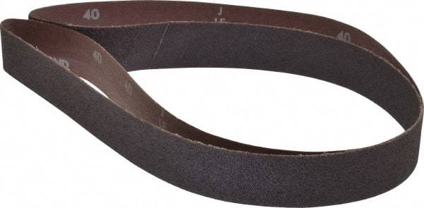 Norton - 1-1/2" Wide x 60" OAL, 40 Grit, Aluminum Oxide Abrasive Belt - Aluminum Oxide, Coarse, Coated, X Weighted Cloth Backing, Series R228 - Strong Tooling