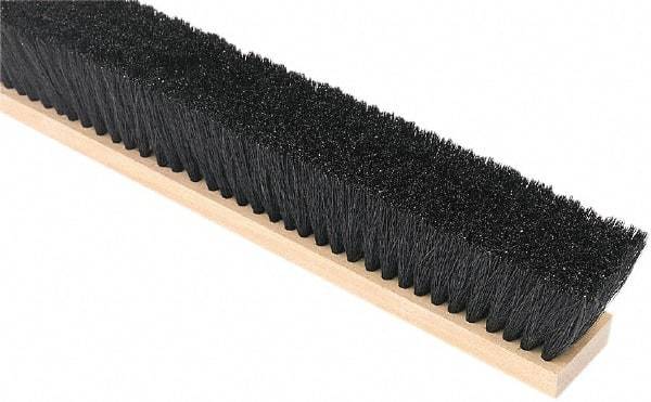 Harper Brush - 24" Medium Duty Tampico Push Broom - 3" Bristle Length, Wood Block, Threaded Handle Connection, Handle Sold Separately - Strong Tooling