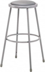 NPS - 30 Inch High, Stationary Fixed Height Stool - 16-1/2 Inch Deep x 16-1/2 Inch Wide, Vinyl Seat, Grey - Strong Tooling