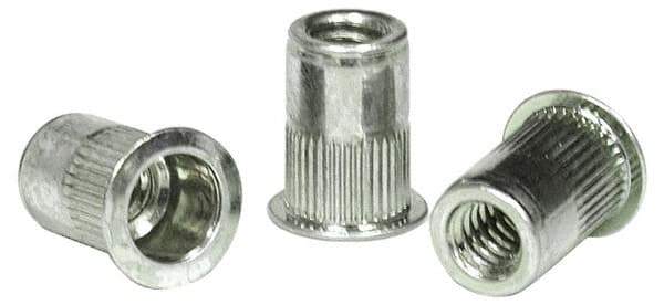 RivetKing - 0.02 to 0.13" Grip, Aluminum Standard Rivet Nut - Uncoated, Countersunk Head - Strong Tooling