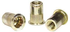 RivetKing - #8-32, 0.02 to 0.08" Grip, Steel Standard Rivet Nut - Zinc Yellow Dichromate Finish, Countersunk Head - Strong Tooling