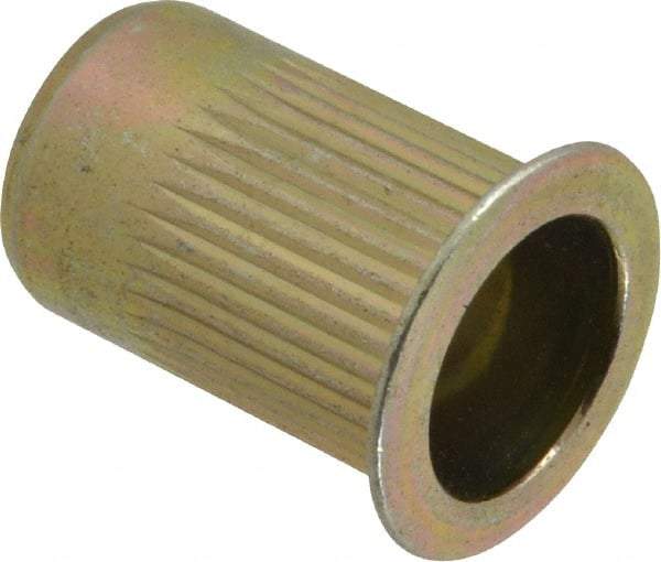 RivetKing - 0.13 to 0.225" Grip, Steel Standard Rivet Nut - Zinc Yellow Dichromate Finish, Countersunk Head - Strong Tooling