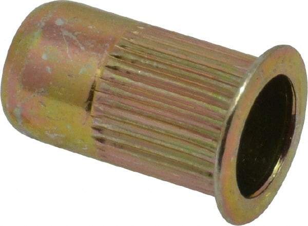 RivetKing - 0.13 to 0.225" Grip, Steel Standard Rivet Nut - Zinc Yellow Dichromate Finish, Flange Head - Strong Tooling