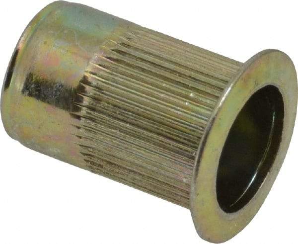 RivetKing - 0.13 to 0.225" Grip, Steel Standard Rivet Nut - Zinc Yellow Dichromate Finish, Countersunk Head - Strong Tooling