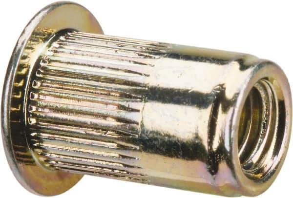 RivetKing - #10-32, 0.02 to 0.13" Grip, Steel Standard Rivet Nut - Zinc Yellow Dichromate Finish, Countersunk Head - Strong Tooling