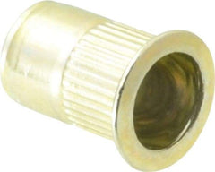 RivetKing - 1/4-20, 0.027 to 0.165" Grip, Steel Standard Rivet Nut - Zinc Yellow Dichromate Finish, Countersunk Head - Strong Tooling