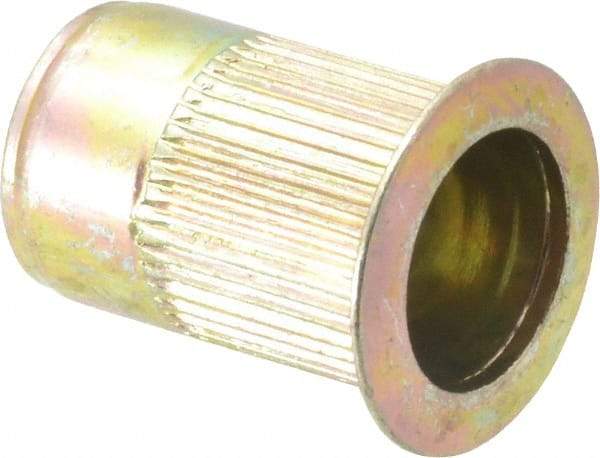 RivetKing - 3/8-16, 0.15 to 0.312" Grip, Steel Standard Rivet Nut - Zinc Yellow Dichromate Finish, Countersunk Head - Strong Tooling