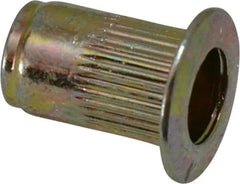 RivetKing - #6-32, 0.02 to 0.08" Grip, Steel Standard Rivet Nut - Zinc Yellow Dichromate Finish, Countersunk Head - Strong Tooling