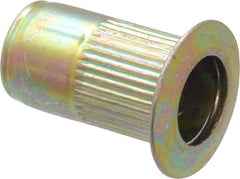 RivetKing - #8-32, 0.08 to 0.13" Grip, Steel Standard Rivet Nut - Zinc Yellow Dichromate Finish, Countersunk Head - Strong Tooling