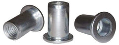 RivetKing - #10-32, 0.13 to 0.18" Grip, 1/4" Drill, Aluminum Standard Rivet Nut - Uncoated, Round Head - Strong Tooling