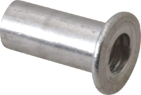 RivetKing - #8-32, 0.12 to 0.16" Grip, #2, Aluminum Standard Rivet Nut - Uncoated, Round Head - Strong Tooling