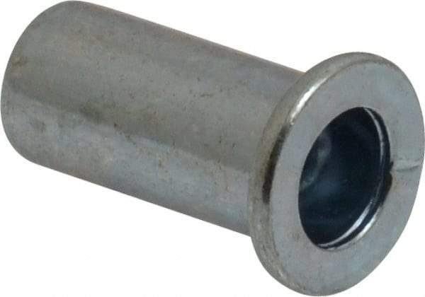 RivetKing - 1/4-20, 0.08 to 0.14" Grip, Steel Standard Rivet Nut - Zinc Plated, Drill Size Letter Q, Round Head - Strong Tooling