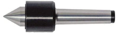 Interstate - MT1 Taper Shank Shank, 1.339" Head Diam, 200 Lb Capacity, Live Center - 6,700 Max RPM, 0.669" Point Diam, 0.79" Point Len, 200 Lb Max Workpc, Standard Point - Strong Tooling