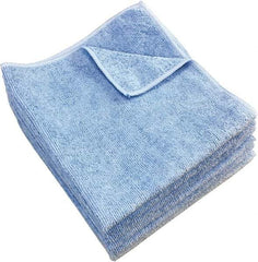 PRO-SOURCE - Dry Microfiber Wipes - Packet, 16" x 16" Sheet Size, Blue - Strong Tooling