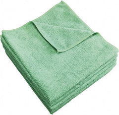 PRO-SOURCE - Dry Microfiber Wipes - Packet, 16" x 16" Sheet Size, Green - Strong Tooling